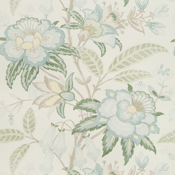 Davenport Paper - Sea Mist Turquoise By Lee Jofa | Westport |Botanical & Floral  Wallcovering Print