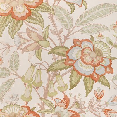 Davenport Paper - Coral Salmon By Lee Jofa | Garden Walk Wallcovering |Botanical & Floral  Wallcovering Print