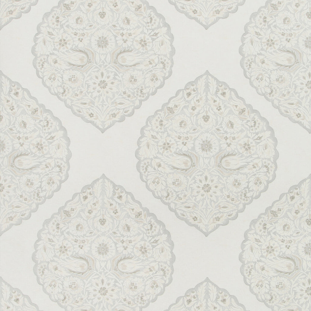 Samples and Purchasing available for Lido Paper - Fog Grey By Lee Jofa | Westport |Damask  Wallcovering Print at Designer Wallcoverings and Fabrics