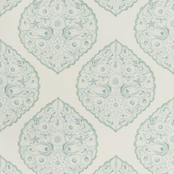 Lido Paper - Mist Turquoise By Lee Jofa | Westport |Damask  Wallcovering Print