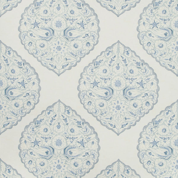 Lido Paper - Sky Blue By Lee Jofa | Westport |Damask  Wallcovering Print
