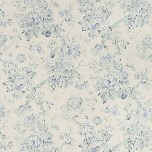 Garden Roses Wp - Aqua/Blue Blue By Lee Jofa | Suzanne Rheinstein Iii |Botanical & Floral  Wallcovering Print