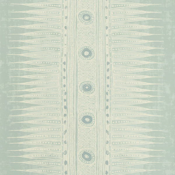 Indian Zag Paper - Aqua Turquoise By Lee Jofa | Suzanne Rheinstein Iii |Global  Wallcovering Print