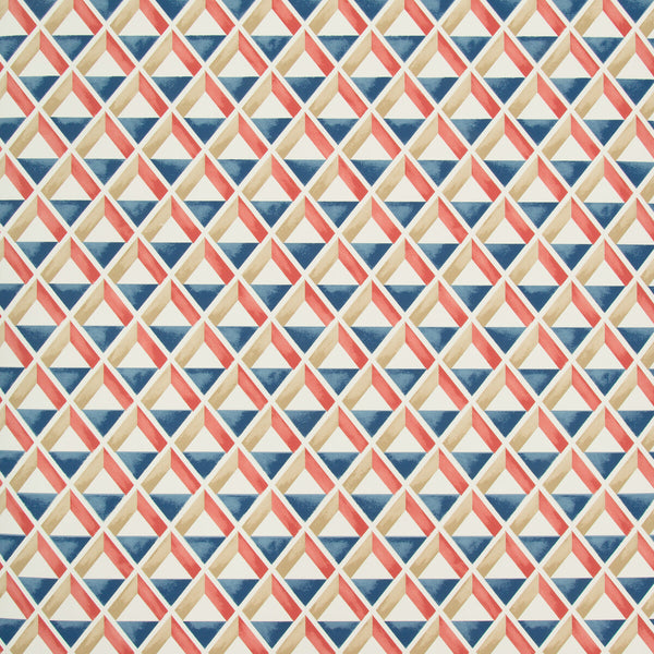 Cannes Paper - Red/Blue Multi By Lee Jofa | Suzanne Kasler The Riviera Collection | Geometric Wallcovering Print