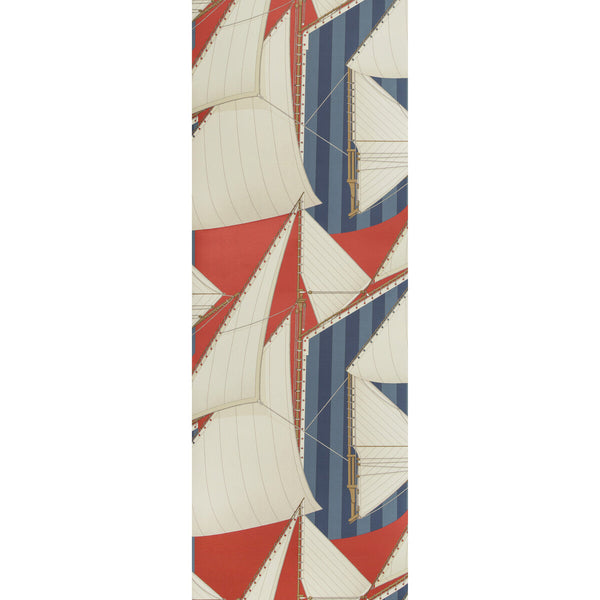 St Tropez Wp - Red/Blue Multi By Lee Jofa | Suzanne Kasler The Riviera Collection | Novelty Wallcovering Print