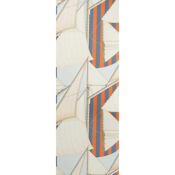 St Tropez Wp - Slate/Spice Multi By Lee Jofa | Suzanne Kasler The Riviera Collection | Novelty Wallcovering Print