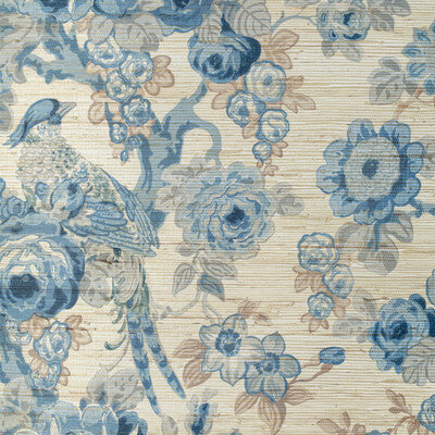 Avondale Paper - Blue/Slate Blue By Lee Jofa | Avondale Wallcovering | Botanical & Floral Wallcovering Print