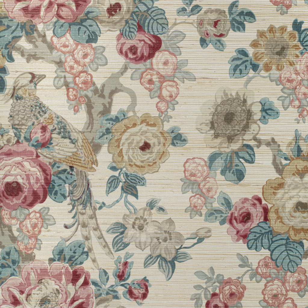 Avondale Paper - Ruby/Spice Multi By Lee Jofa | Avondale Wallcovering | Botanical & Floral Wallcovering Print