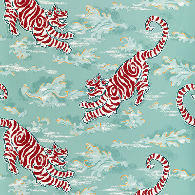 Bongol Paper - Aqua Multi By Lee Jofa | Mindoro Wallcovering | Animal/Insects Wallcovering Print