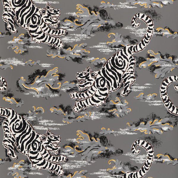 Bongol Paper - Charcoal Charcoal By Lee Jofa | Mindoro Wallcovering | Animal/Insects Wallcovering Print