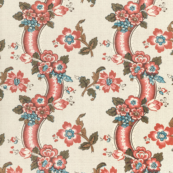 Benday Paper - Red/Blue Red By Lee Jofa | Oscar De La Renta Iv |Botanical & Floral  Wallcovering Print