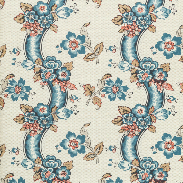 Benday Paper - Denim/Berry Blue By Lee Jofa | Oscar De La Renta Iv |Botanical & Floral  Wallcovering Print