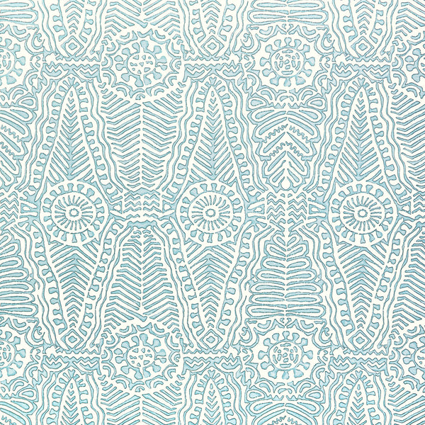 Drayton Paper - Aegean Turquoise By Lee Jofa | Avondale Wallcovering |Global Geometric Wallcovering Print