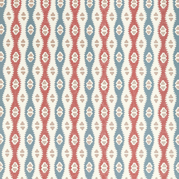 Elba Paper - Admiral Red By Lee Jofa | Avondale Wallcovering |Global Geometric Wallcovering Print