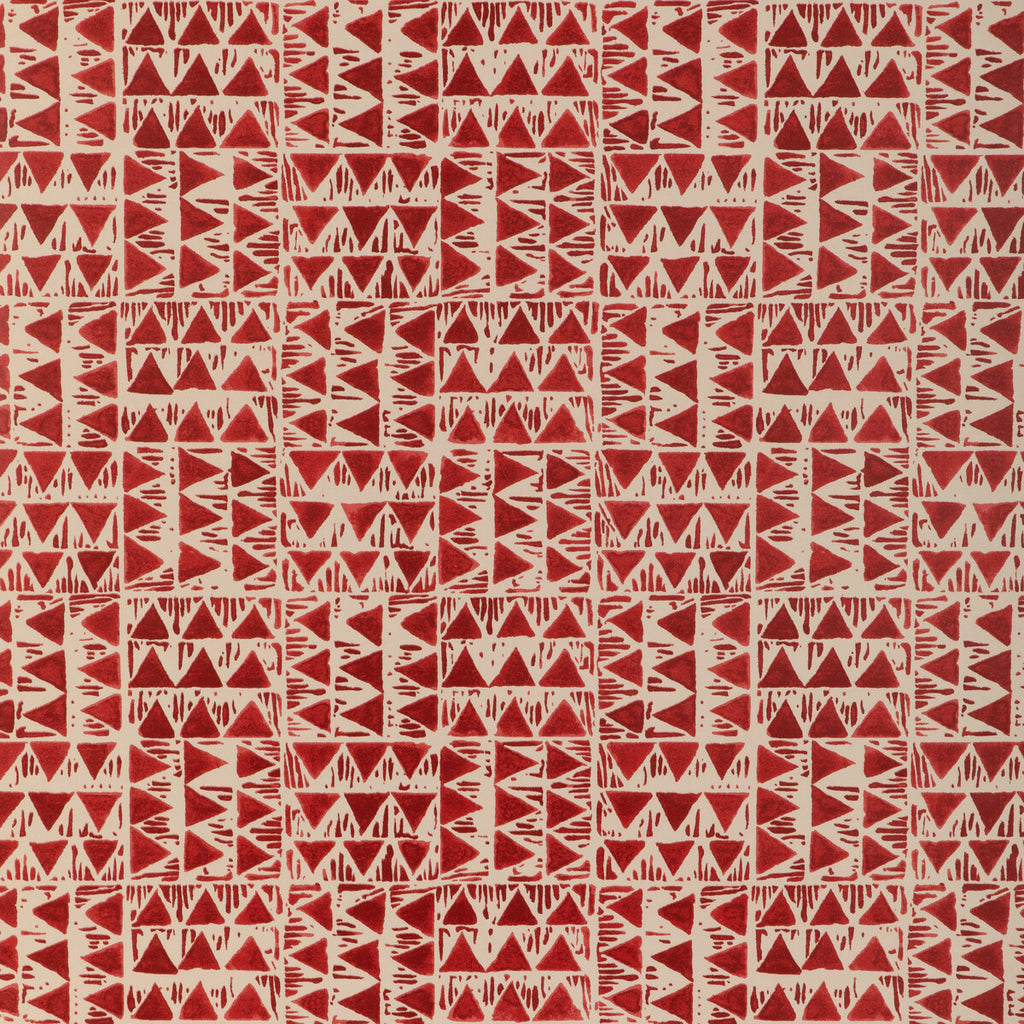 Yampa Paper - Ruby Red By Lee Jofa | Clare Wallcovering |Global Geometric Wallcovering Print