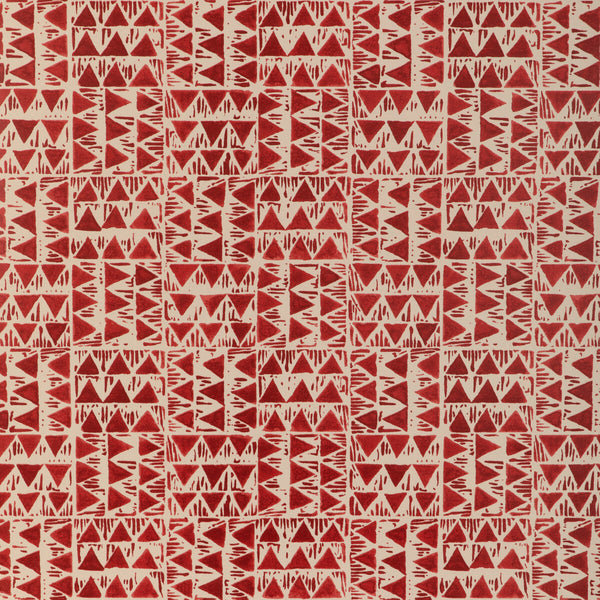Yampa Paper - Ruby Red By Lee Jofa | Clare Wallcovering |Global Geometric Wallcovering Print