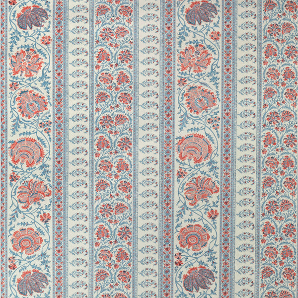 Indiennes Stripe Wp - Berry Red By Lee Jofa | Sarah Bartholomew Wallcoverings |Paisley Stripes Wallcovering Print