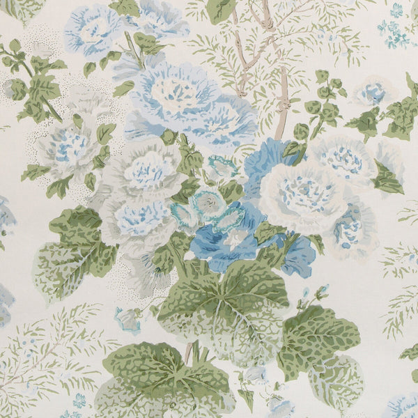 Grand Althea Wp - Blue/Leaf  By Lee Jofa | Lee Jofa 200 Wallcovering |Botanical & Floral  Wallcovering Print