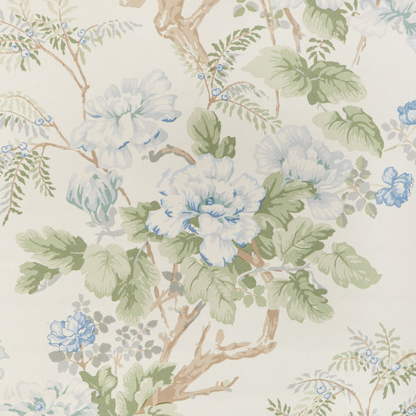 Chinese Peony Wp - Blue Light Blue By Lee Jofa | Lee Jofa 200 Wallcovering |Botanical & Floral  Wallcovering Print