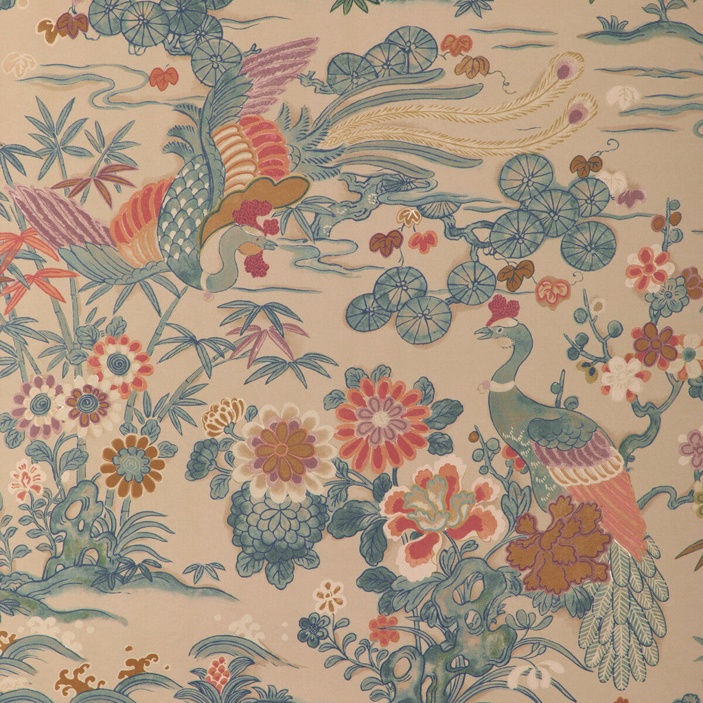 Samples and Purchasing available for Sakura Paper - Shore Beige By Lee Jofa | Garden Walk Wallcovering |Chinoiserie Botanical & Floral Wallcovering Print at Designer Wallcoverings and Fabrics
