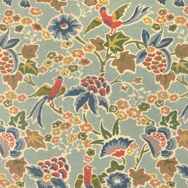 Posy Paper - Aqua/Ivy Turquoise By Lee Jofa | Garden Walk Wallcovering |Animal/Insects Botanical & Floral Wallcovering Print
