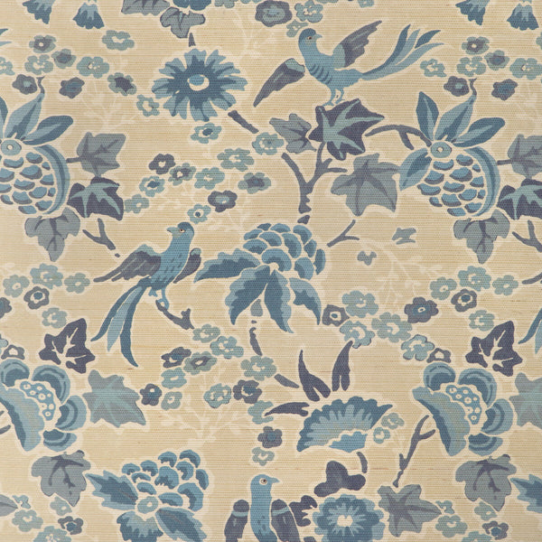 Posy Paper - Sand/Sky Blue By Lee Jofa | Garden Walk Wallcovering |Animal/Insects Botanical & Floral Wallcovering Print