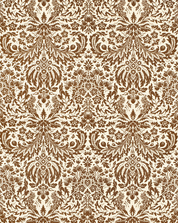 Damask Wp - Brown Wallcovering | Lee Jofa
