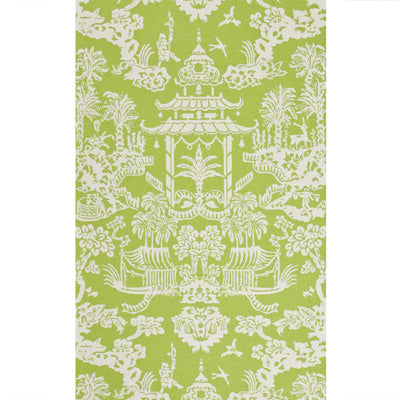 Brunschwig & Fils Lhasa Paper Aqua Wallpaper by Brunschwig & Fils