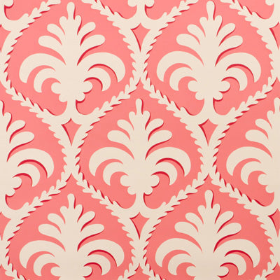 Palmette - Coral Orange By Brunschwig & Fils |  | Toile Wallcovering Print