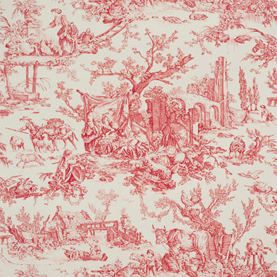 Le Hameau - Crimson Burgundy/Red By Brunschwig & Fils |  | Toile Wallcovering Print