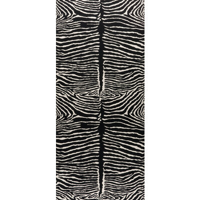 Samples and Purchasing available for Le Zebre - Black Black By Brunschwig & Fils | Volume 56 |Animal/Insects Animal Skins Wallcovering Print at Designer Wallcoverings and Fabrics