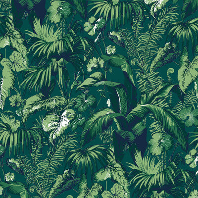 Samples and Purchasing available for Feuillage - Green Green By Brunschwig & Fils | Madeleine Castaing | Tropical Wallcovering Print at Designer Wallcoverings and Fabrics