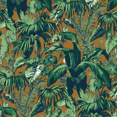 Samples and Purchasing available for Feuillage - Tobacco Brown By Brunschwig & Fils | Madeleine Castaing | Tropical Wallcovering Print at Designer Wallcoverings and Fabrics