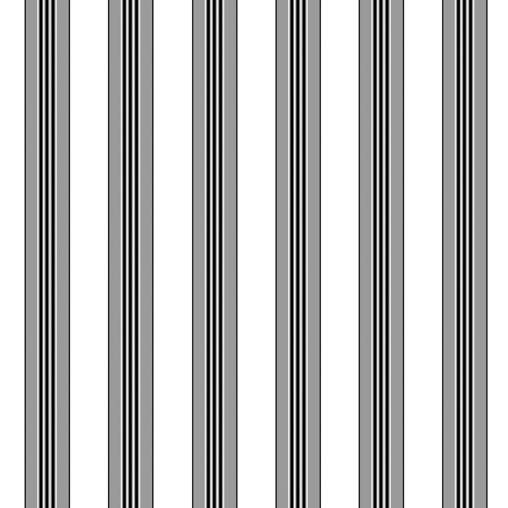 Rayure Lione - Grey By Brunschwig & Fils | Madeleine Castaing | Stripes Wallcovering Print