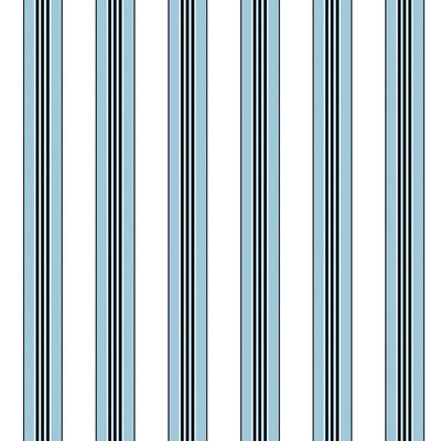 Rayure Lione - Ciel Light Blue By Brunschwig & Fils | Madeleine Castaing | Stripes Wallcovering Print