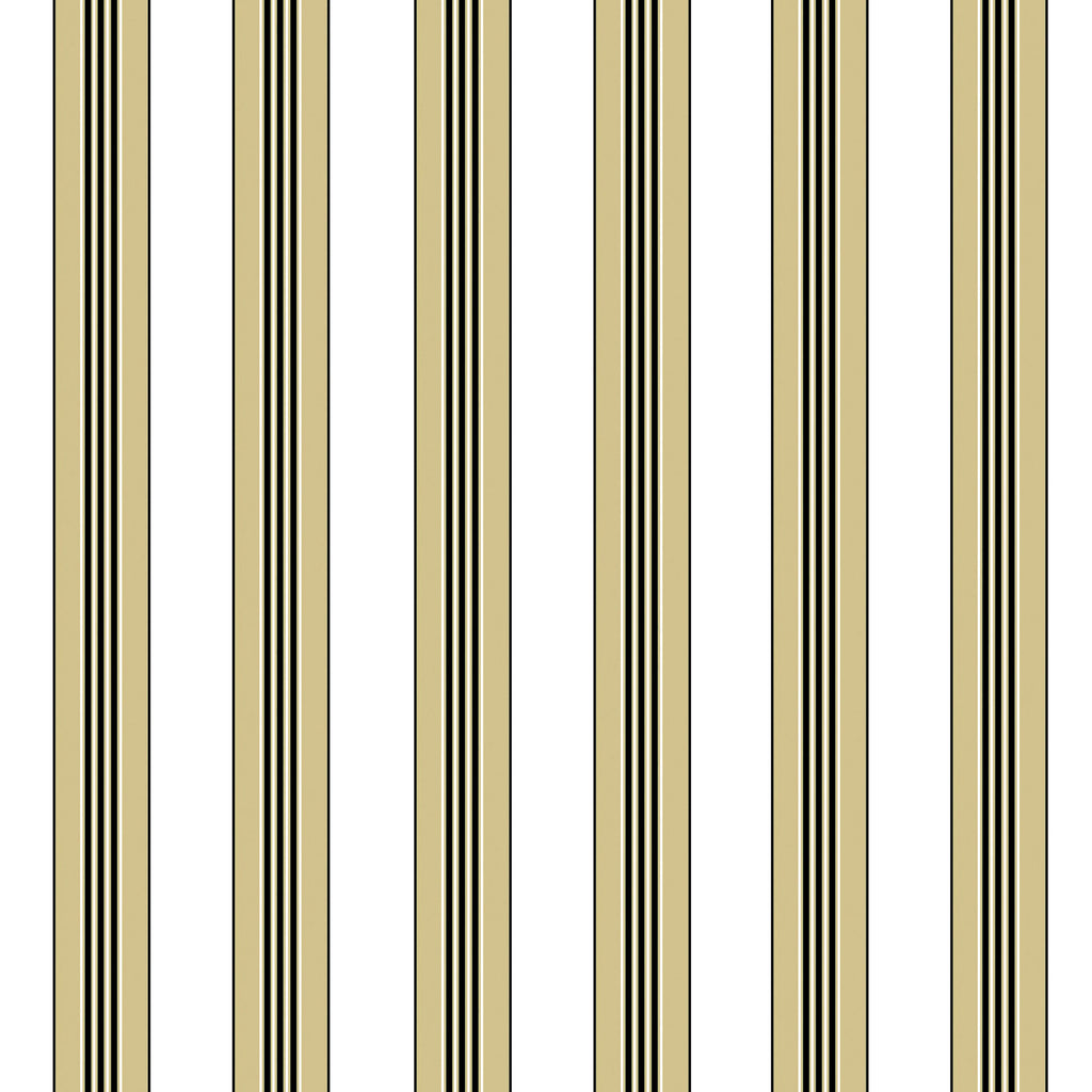 Rayure Lione - Beige Khaki By Brunschwig & Fils | Madeleine Castaing | Stripes Wallcovering Print