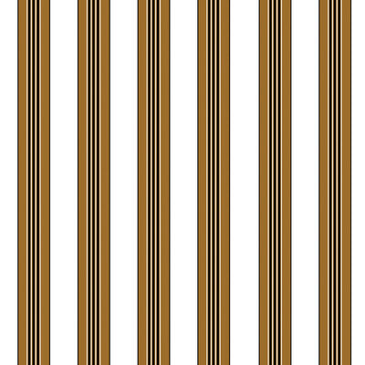 Rayure Lione - Tobacco Brown By Brunschwig & Fils | Madeleine Castaing | Stripes Wallcovering Print