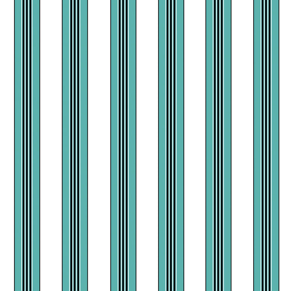 Rayure Lione - Aqua Turquoise By Brunschwig & Fils | Madeleine Castaing | Stripes Wallcovering Print