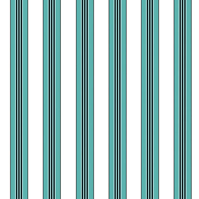 Rayure Lione - Aqua Turquoise By Brunschwig & Fils | Madeleine Castaing | Stripes Wallcovering Print