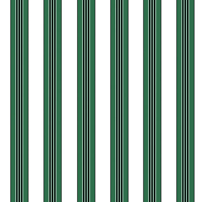 Rayure Lione - Emerald Green By Brunschwig & Fils | Madeleine Castaing | Stripes Wallcovering Print