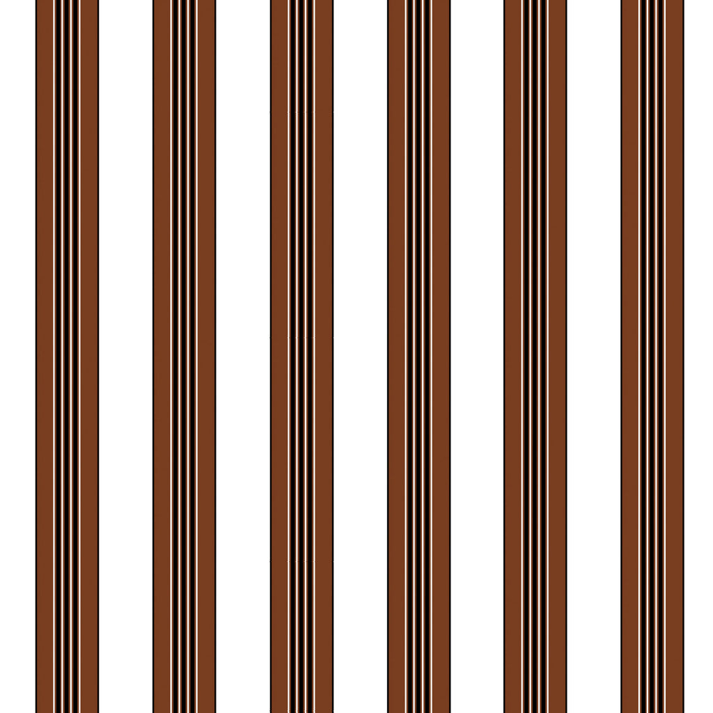 Rayure Lione - Chocolate By Brunschwig & Fils | Madeleine Castaing | Stripes Wallcovering Print