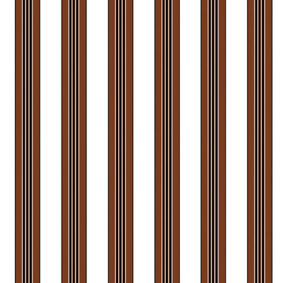 Rayure Lione - Chocolate By Brunschwig & Fils | Madeleine Castaing | Stripes Wallcovering Print