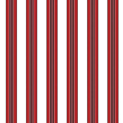 Rayure Lione - Red By Brunschwig & Fils | Madeleine Castaing | Stripes Wallcovering Print