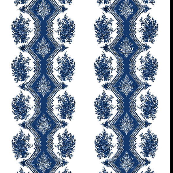 Coppelia - Blue By Brunschwig & Fils | Madeleine Castaing | Botanical & Floral Wallcovering Print