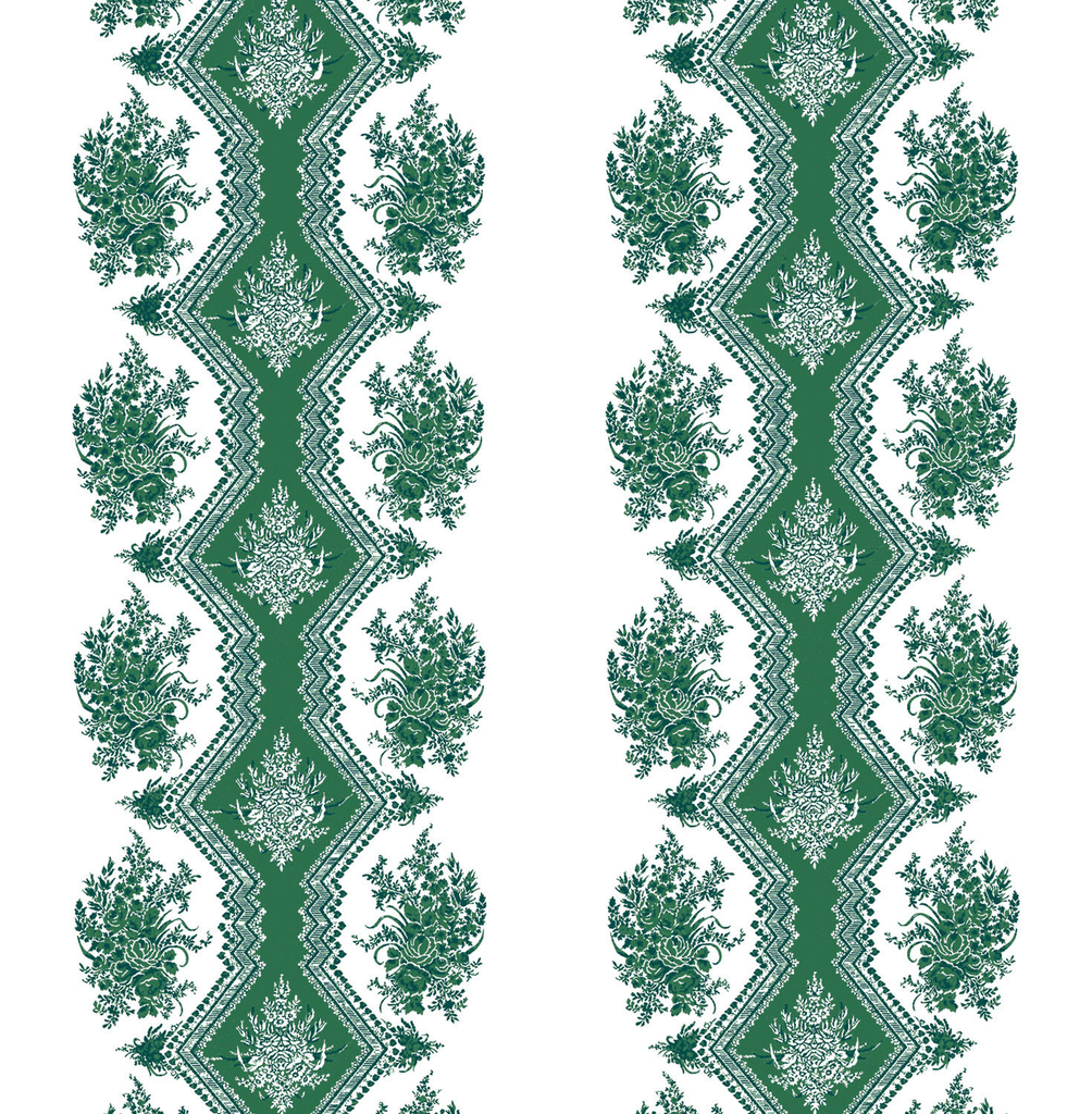 Coppelia - Emerald Green By Brunschwig & Fils | Madeleine Castaing | Botanical & Floral Wallcovering Print