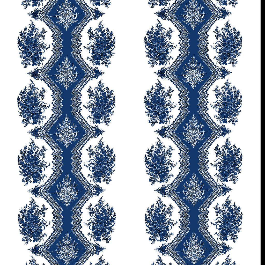 Coppelia - Blue By Brunschwig & Fils | Madeleine Castaing | Botanical & Floral Wallcovering Print