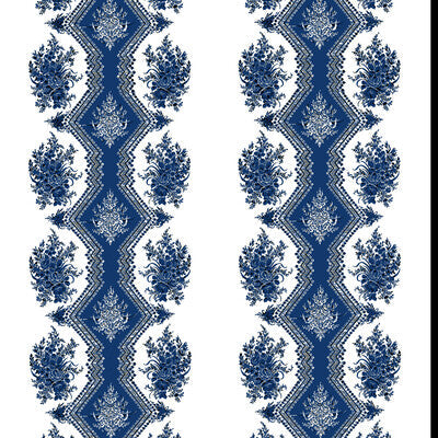 Samples and Purchasing available for Coppelia - Blue Blue By Brunschwig & Fils | Madeleine Castaing | Botanical & Floral Wallcovering Print at Designer Wallcoverings and Fabrics