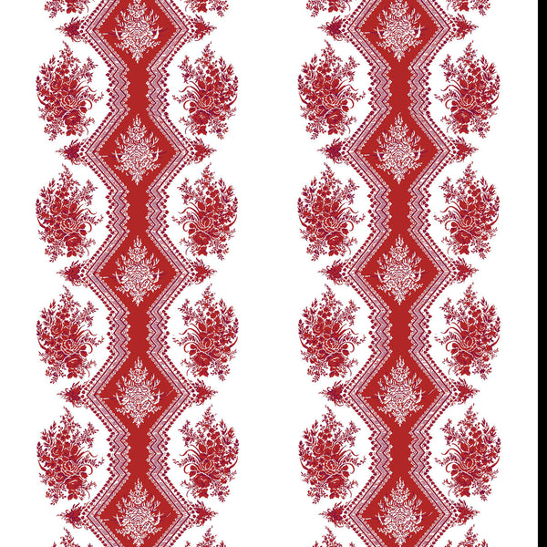 Coppelia - Red By Brunschwig & Fils | Madeleine Castaing | Botanical & Floral Wallcovering Print