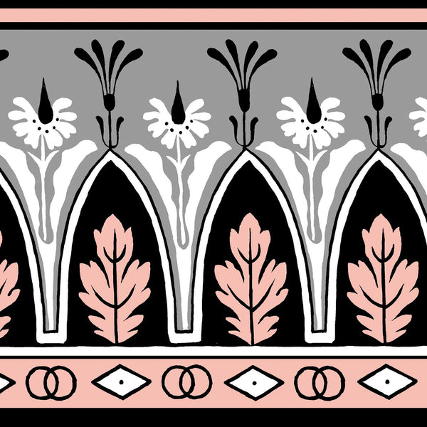 Lola Montez Bdr - Rose/Grey By Brunschwig & Fils | Madeleine Castaing | Borders Wallcovering Print