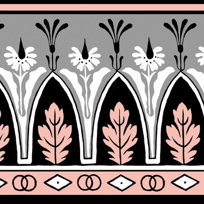Lola Montez Bdr - Rose/Grey By Brunschwig & Fils | Madeleine Castaing | Borders Wallcovering Print